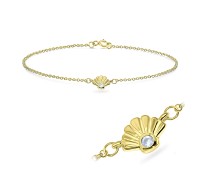 Shell Gold Plated Silver Anklet ANK-550-GP